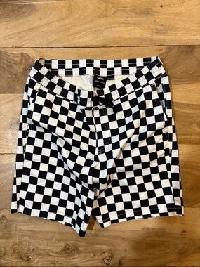 Boys Vans Black and White Checkerboard Drawstring Shorts
